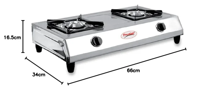 Prestige Shakti Gas Stove Stainless Steel 2 Burner