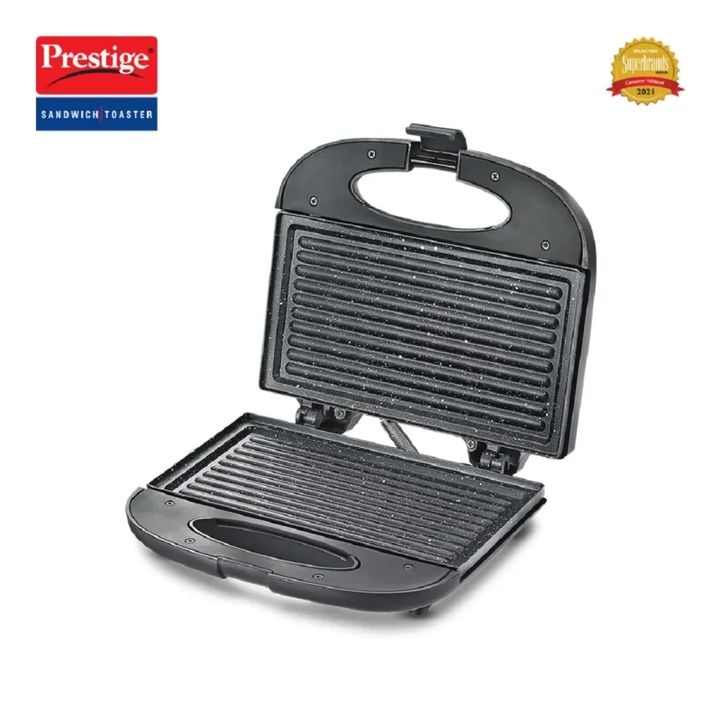 Prestige Spatter Coated Sandwich Toaster with Fixed Grilled Plate - PGFSP