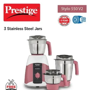 Prestige Stylo V2 Mixer Grinder - 3 Jar | 550 Watts