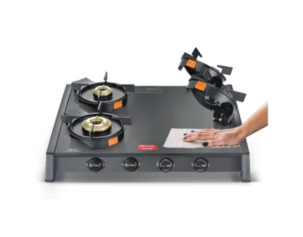 Prestige Svachh 4 Burner Gas Stove | Glasstop| Black