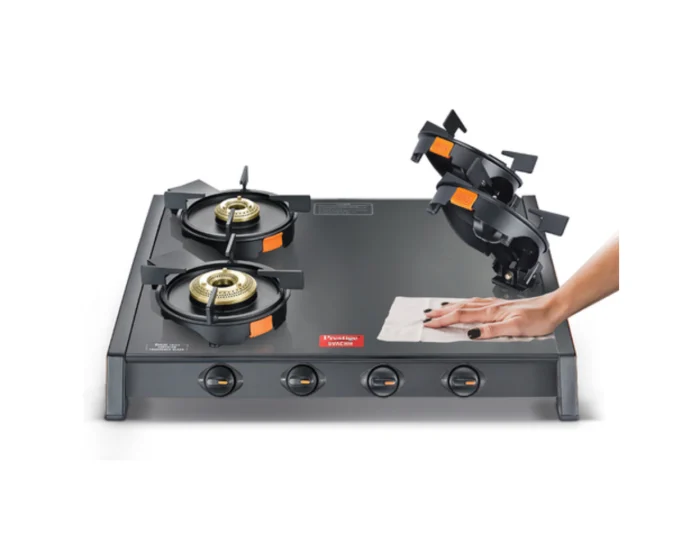 Prestige Svachh 4 Burner Gas Stove | Glasstop| Black