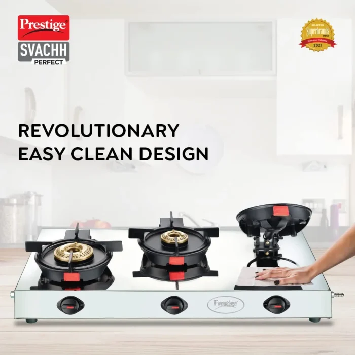 Prestige Svachh Gas Stove 3 Burner Auto-ignition