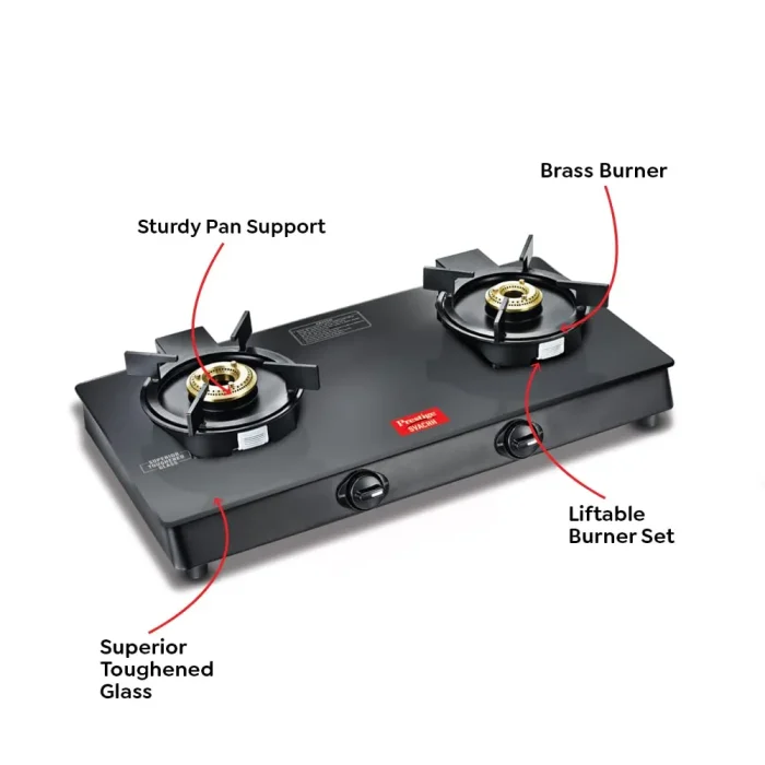 Prestige Svachh Neo 2 Burner Gas Stove Toughened Glasstop Black