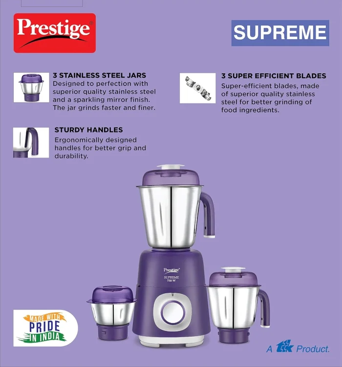 Prestige Supreme Mixer Grinder with 3 Jars 