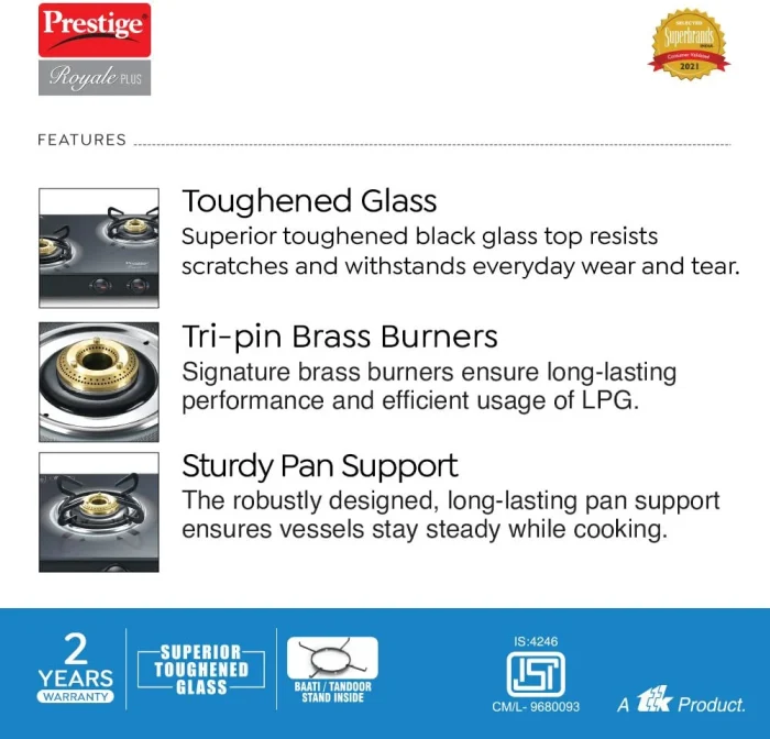 Prestige Royale plus 3 burner gas stove
