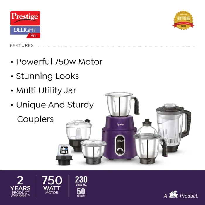 Prestige Delight Pro Mixer Grinder with 6 Jar