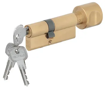 Hafele Thumb Turn Cylinder with Key - Euro Profile Brass SN