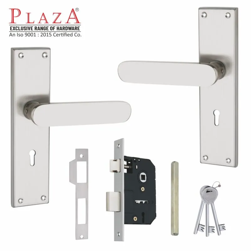 Plaza COVE SS Mortise Handle Set, Lever Lock