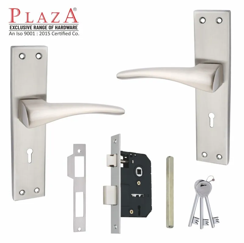 Plaza Empire SS Mortise Handle Set, Lever Lock