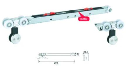 TAITON Double Buffer Damping Roller for Glass Door (TSL-44-A1-SC KIT-1)