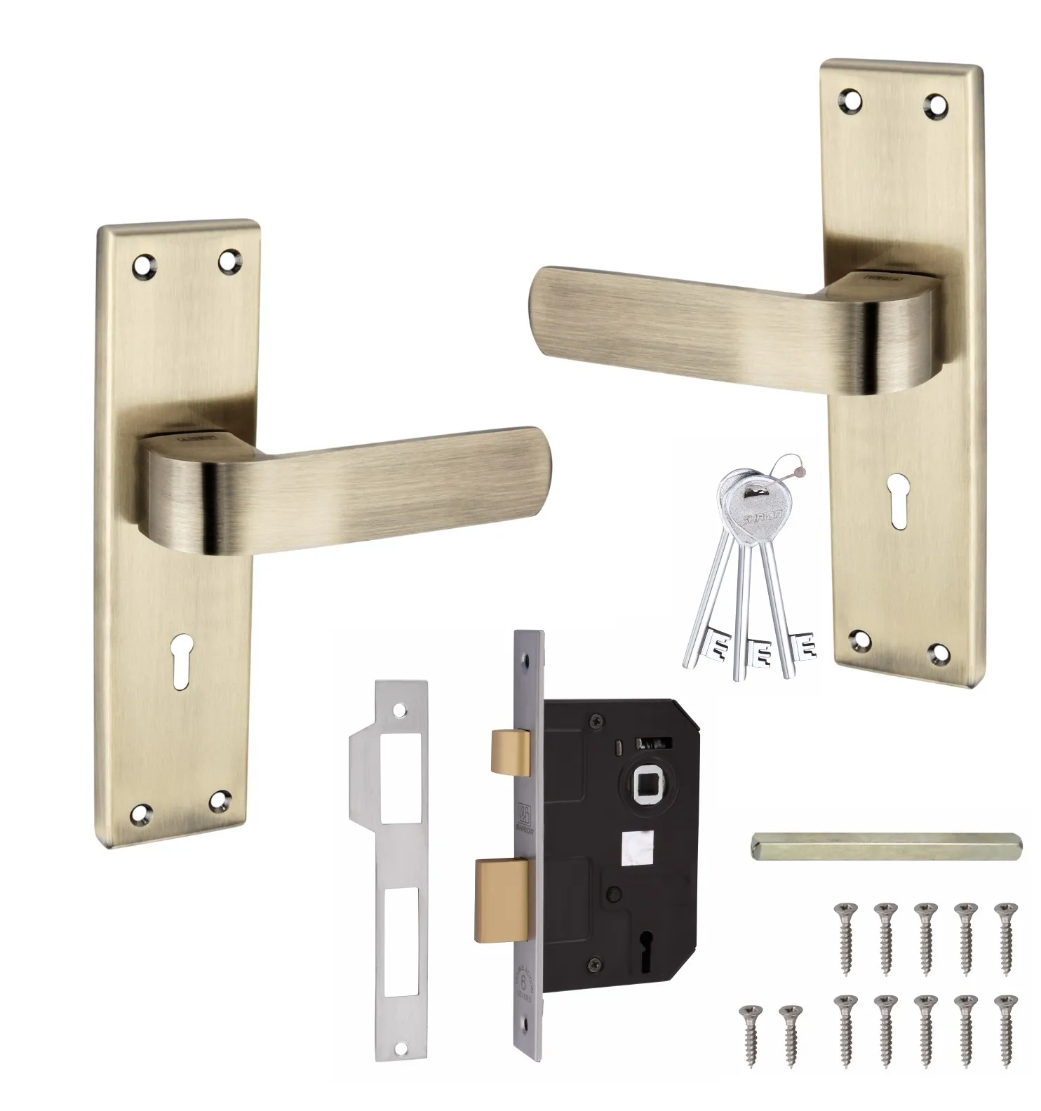 Shrida 446 SS Mortise 8-Inch Handle and Lock Set