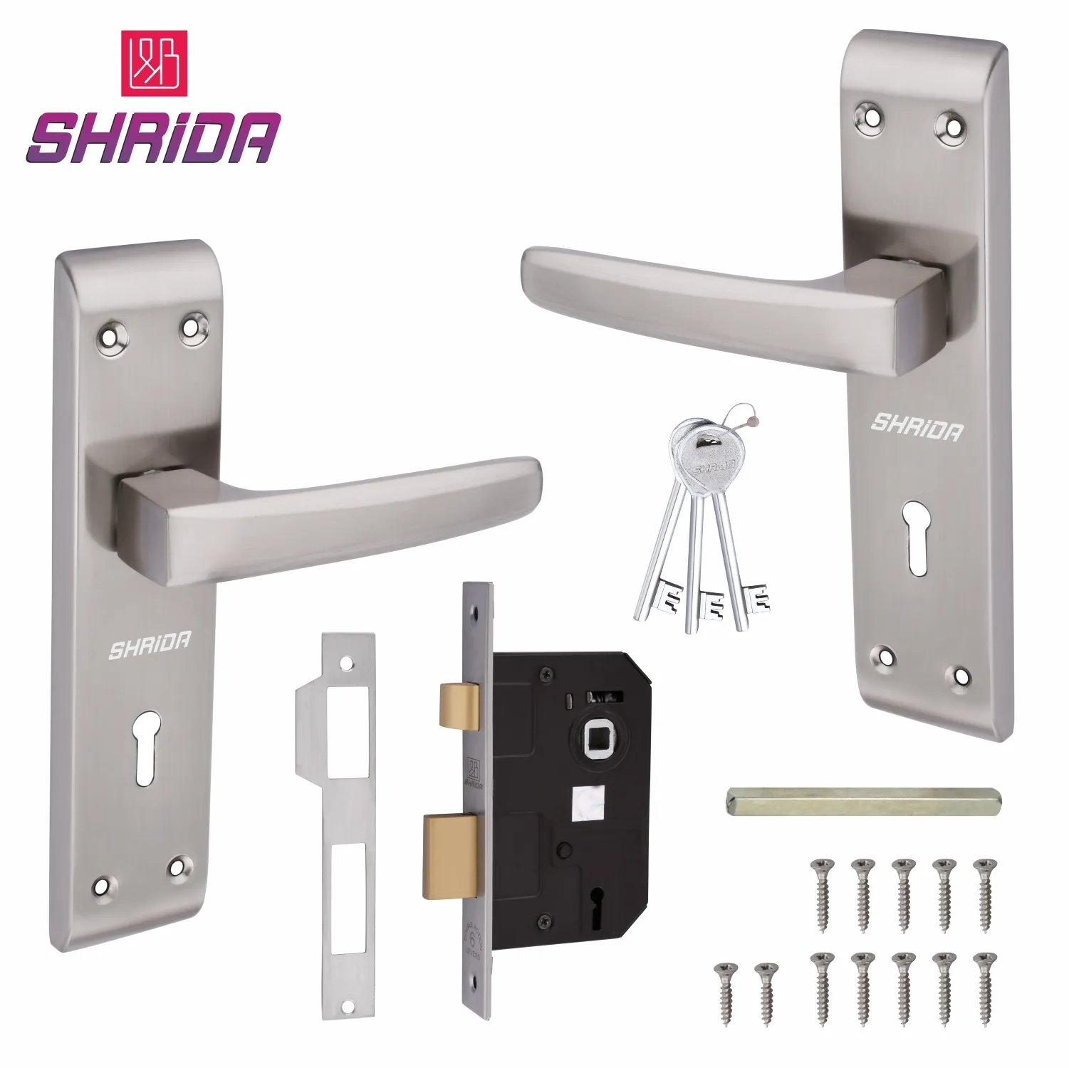 Shrida 503 Iron Mortise Handle and Lock Set