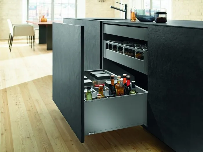 Blum Orion Grey Matt LEGRABOX Pure 40 Kg Capacity High Fronted Pull-Out - Height F (241 mm)