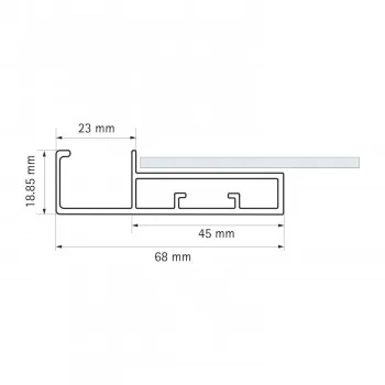 Hettich 45 mm Straight Frame Profile with L Handle