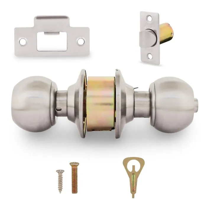 Godrej Bathroom Cylindrical Lock Without Key | Stainless Steel Finish