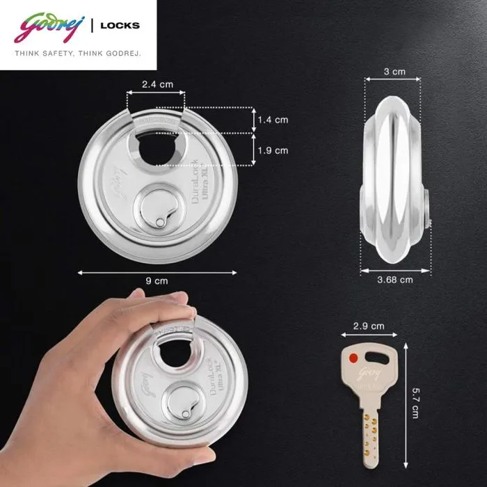 Godrej Stainless Steel Duralock With Common Keys | Silver