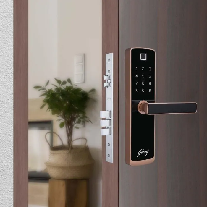 Godrej Smart Lock for Wooden Door I Catus Connect | 5 in 1 Access I Rose Gold